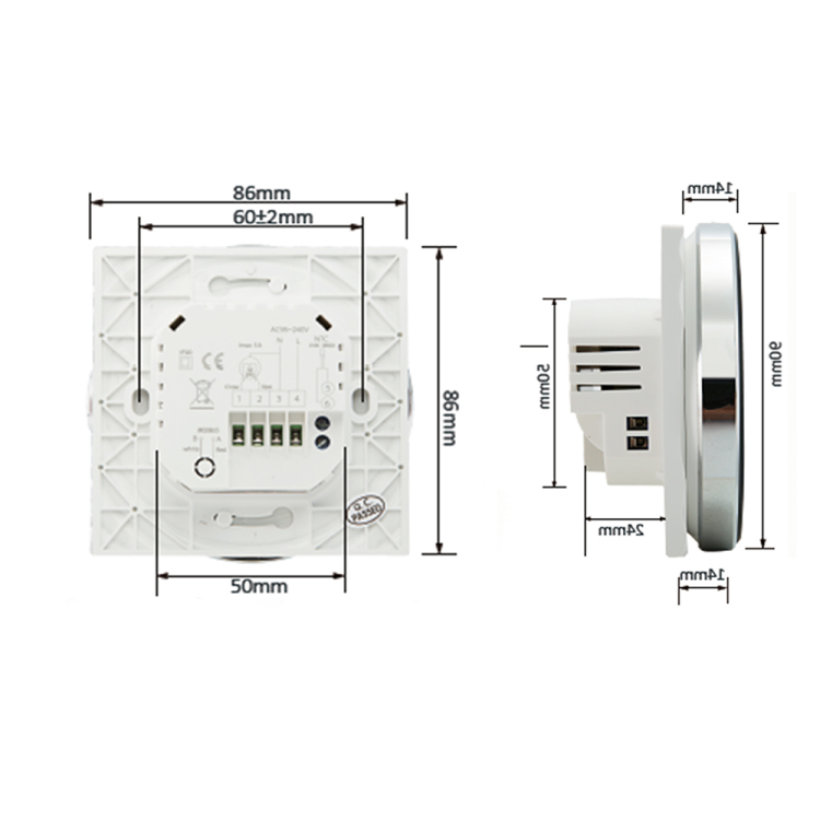 Round type voice control app wifi room thermostat THP6000